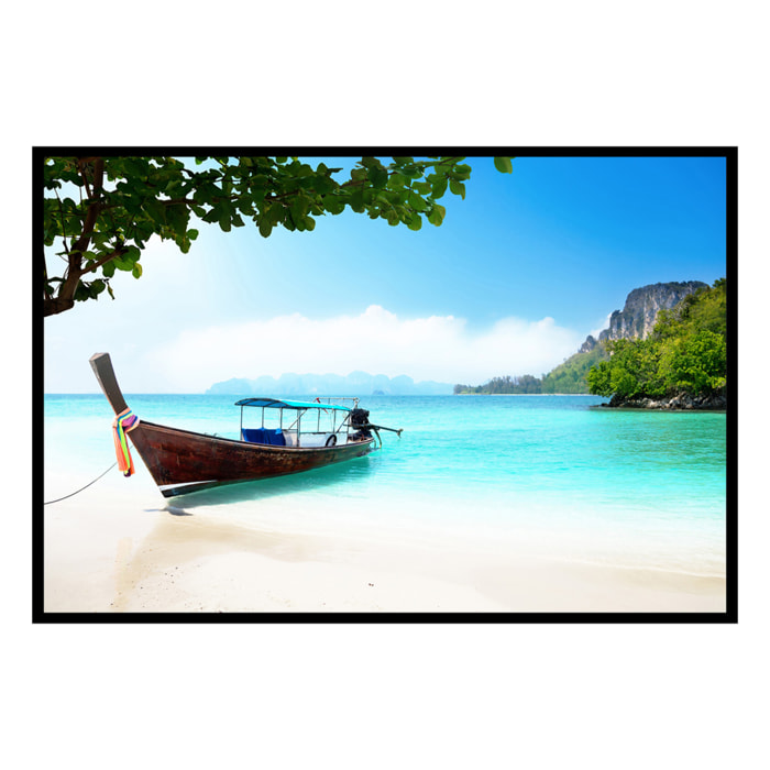 Affiche encadrée bateau exotique Affiche + cadre en métal - Noir