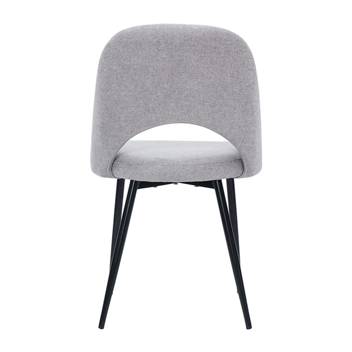 Chaises vintage en tissu effet velours texturé gris et métal noir (lot de 2) COSETTE