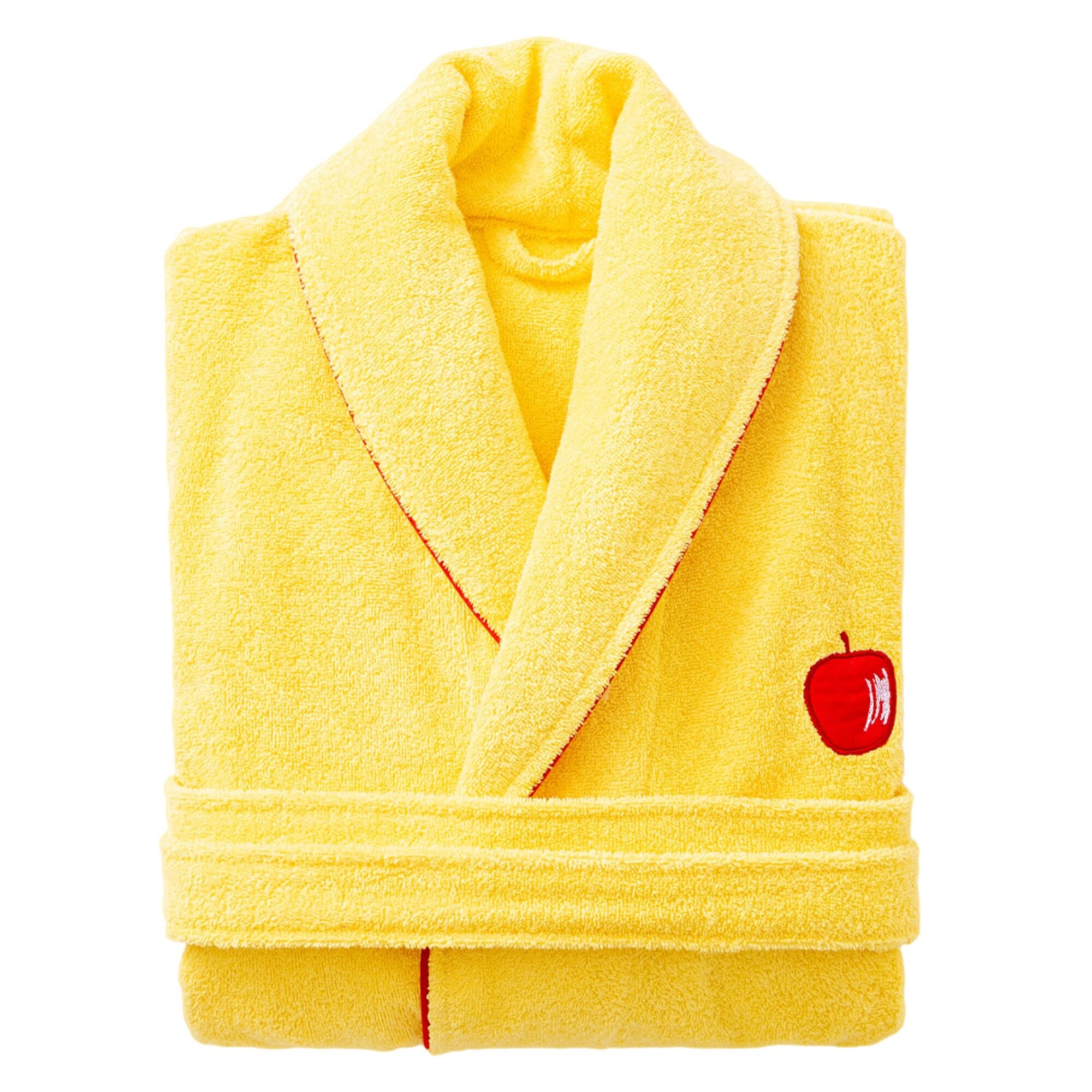 Set de albornoz unisex 380gsm algodón amarillo + toallas de baño (tocador 30x50cm + manos 50x90cm + baño 70x140cm) 450gsm algodón benetton