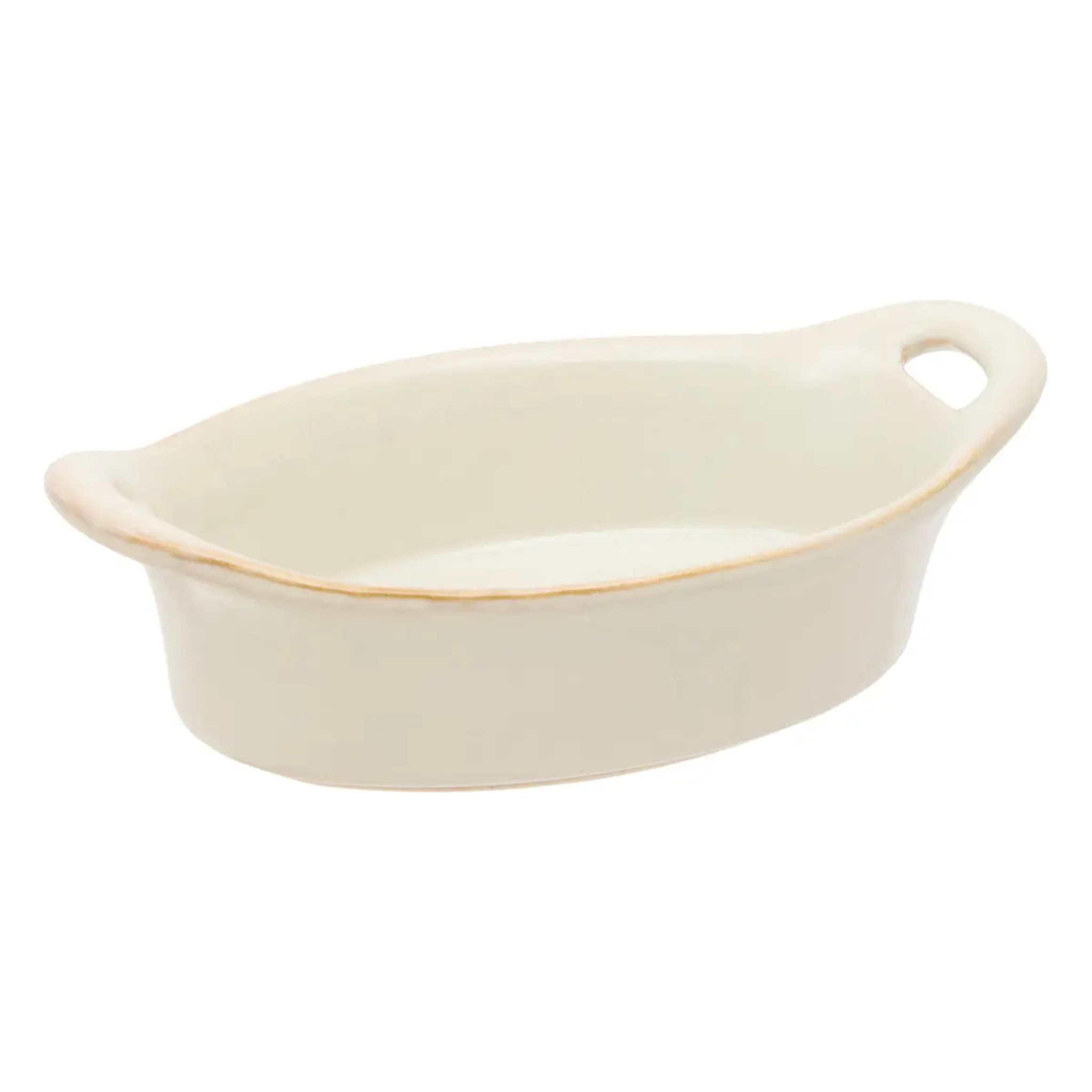 Plat oval en céramique Terre Inconnue11x16cm beige