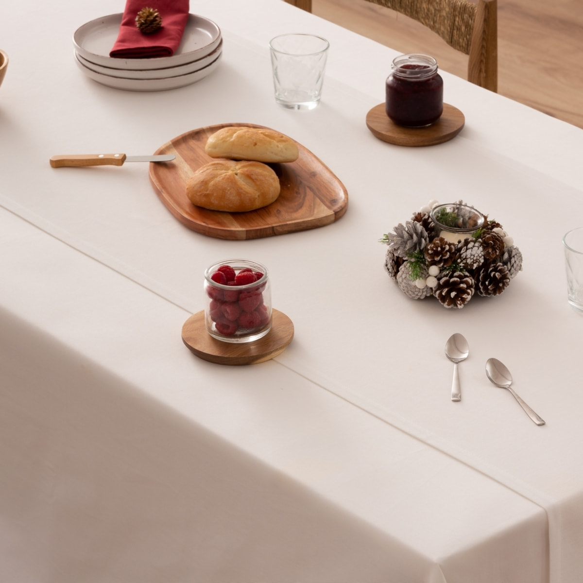 Chemin de table CHRISTMAS BLANC