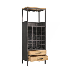 Meuble de bar avec range bouteilles en bois massif de teck - ASPEN