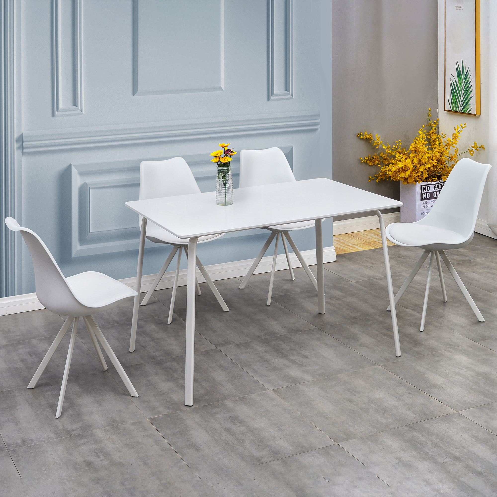 Set, Oslo, Tavolo + 4 sedie in polipropilene, con cuscino