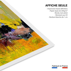 Affiche abstraite jaune et profondeur abyssale Affiche seule
