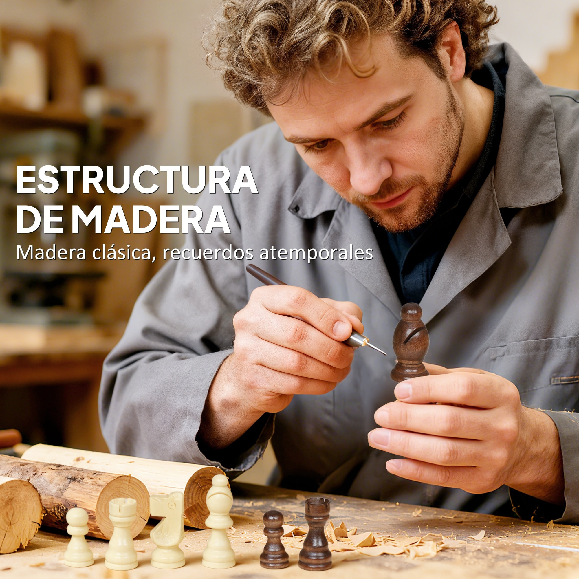 Juego de Ajedrez Internacional y Damas de Madera, 2 en 1, Juego de Tablero de Ajedrez Plegable, con Piezas de Pino y Ranuras de Almacenamiento, para Niños y Adultos