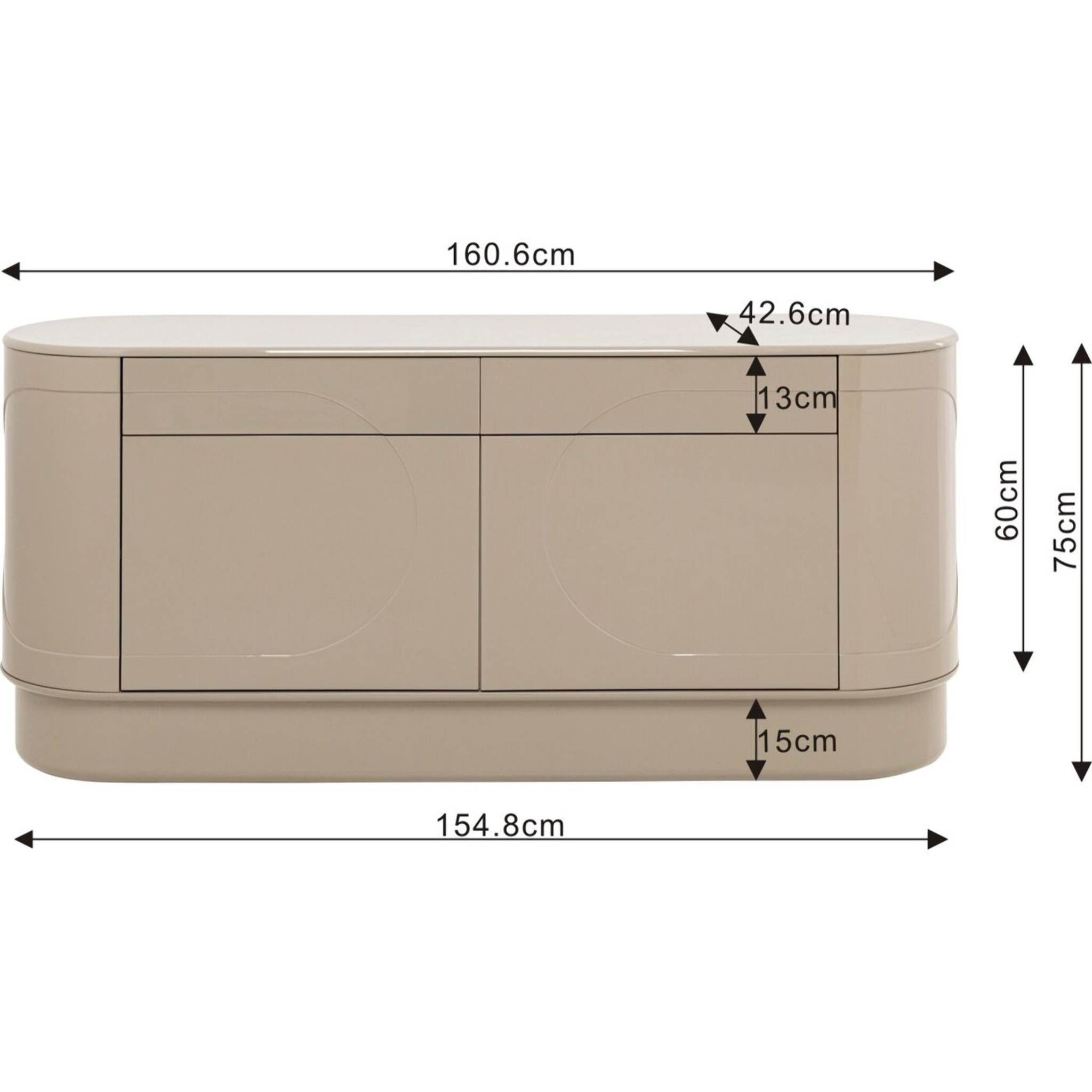 Buffet Groove taupe Kare Design