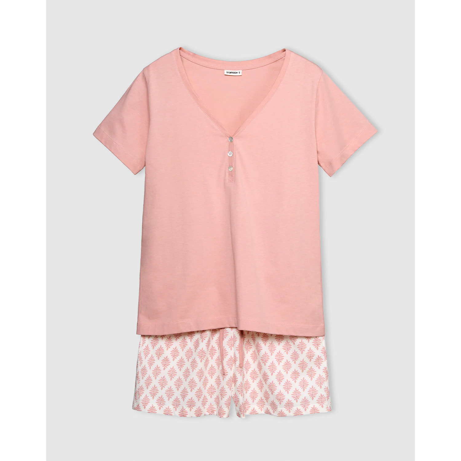 Pijama corto algodón zurich rosa palo