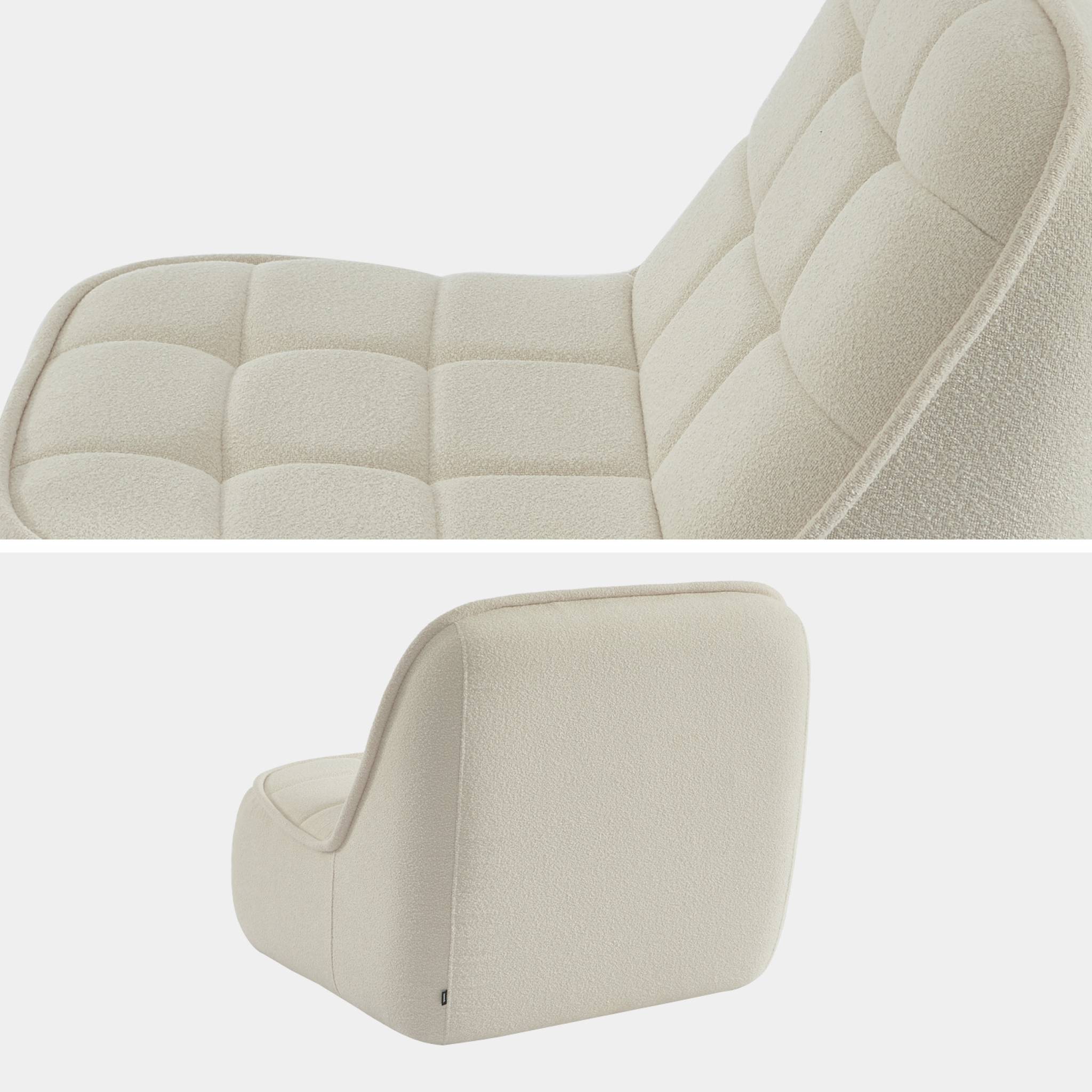 Chauffeuse bouclette texturée 1 place blanc cassé L 93 x P 104 x H 85cm - Boni