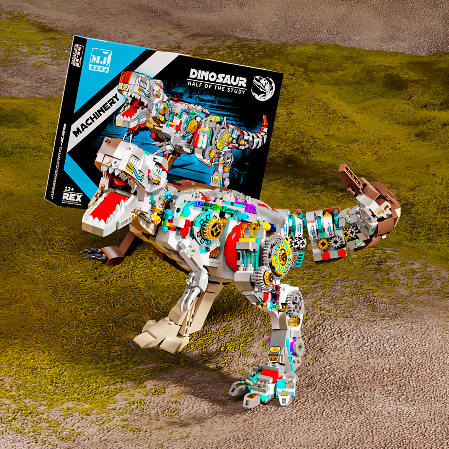 Maqueta 3D mecanizada con diseño de Tyrannosaurus Rex con 1388 piezas.