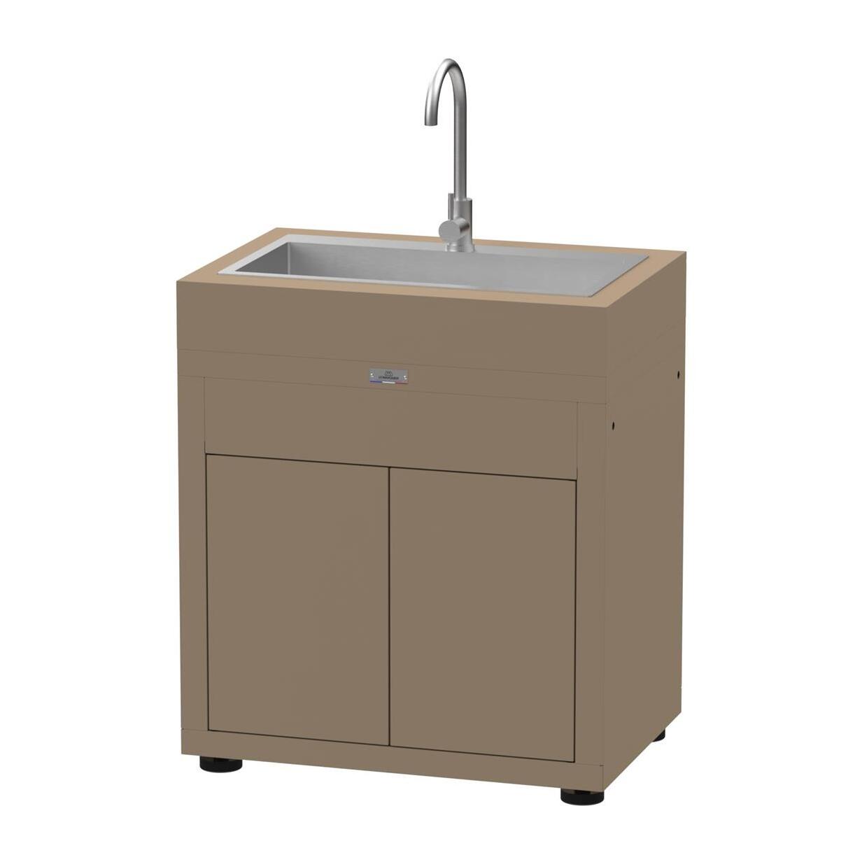 Meuble Avec Evier Integre, 80 X 55 cm Taupe - LE MARQUIER