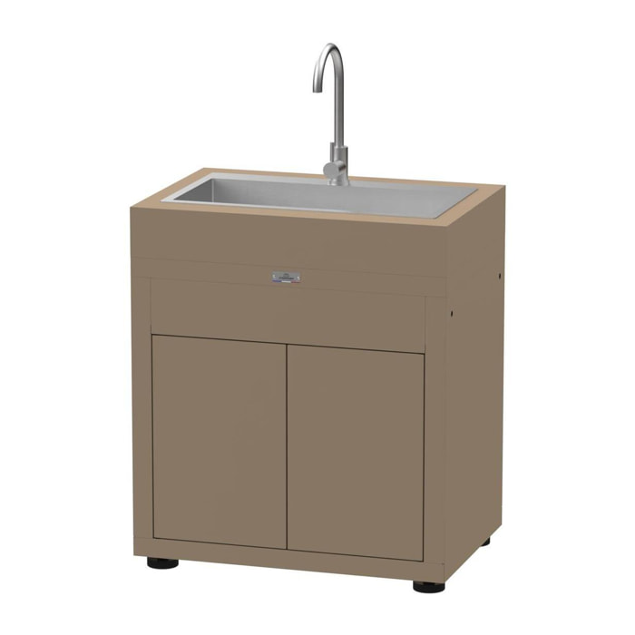 Meuble Avec Evier Integre, 80 X 55 cm Taupe - LE MARQUIER