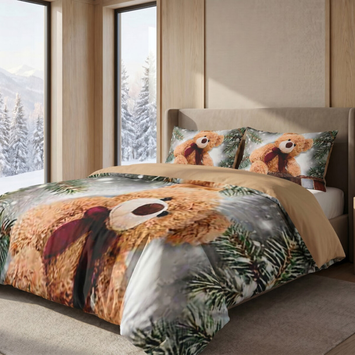 Parure Copripiumino in 100% Cotone con Federe Coordinate, Morbida e Traspirante, Certificata OEKO-TEX, Fantasie Moderne per Camera da Letto