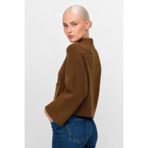 Kocca - Cappotto in maglia da donna in lana e alpaca con zip Donna