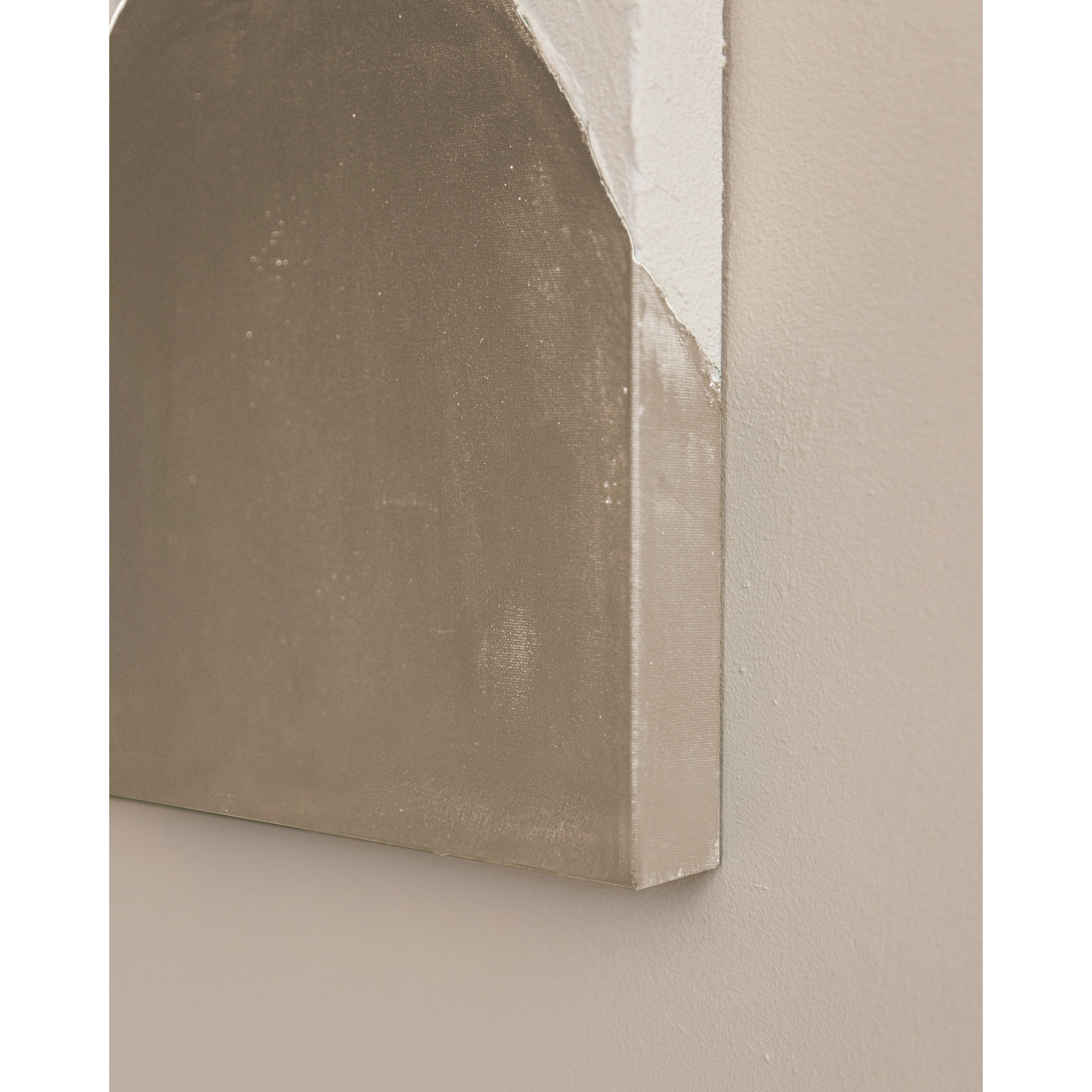 Tableau beige et blanc décoratif sur coton avec cadre en bois peint à la main à la peinture à l'huile en différentes tailles