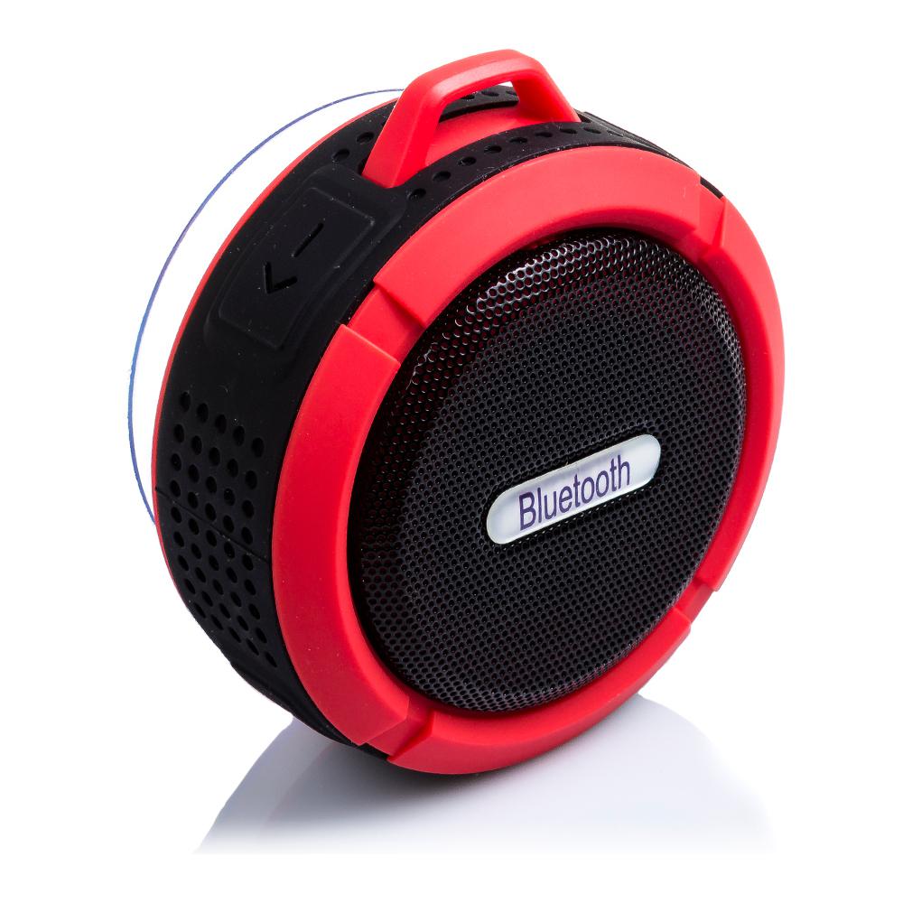 Altavoz bluetooth circular resistente al agua con ventosa C6