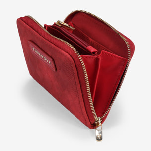 Monedero rojo con cremallera y logo