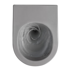 PixL Cuvette suspendue en céramique sans bride Tornado Quiet, fixations invisibles+abattant Softclose,gris mat (CEPX010RTORPGRM)