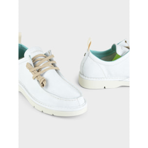 ZAPATO CON CORDONES HOMBRE P19 DE PIEL CON ACABADO AVIATOR BLANCO