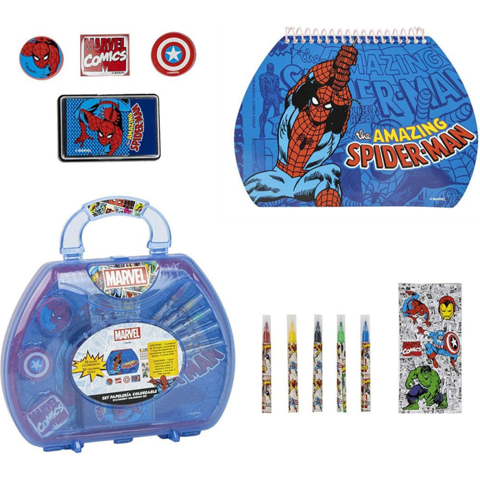 Set Papelería Coloreable Maletín Marvel