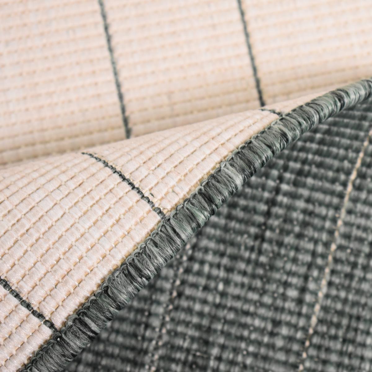 Tapis d'extérieur reversible Faje vert motif tendance ton sur ton