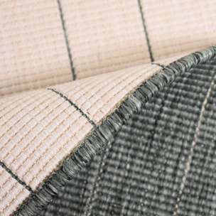 Tapis d'extérieur reversible Faje vert motif tendance ton sur ton