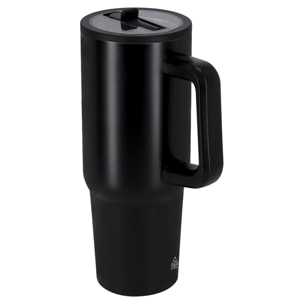 Jarra térmica de 870 ml de capacidad en Acero Inoxidable Reciclado con doble pared, tapadera hermética con boquilla plegable para beber y asa de transporte ergonómica. Libre de BPA