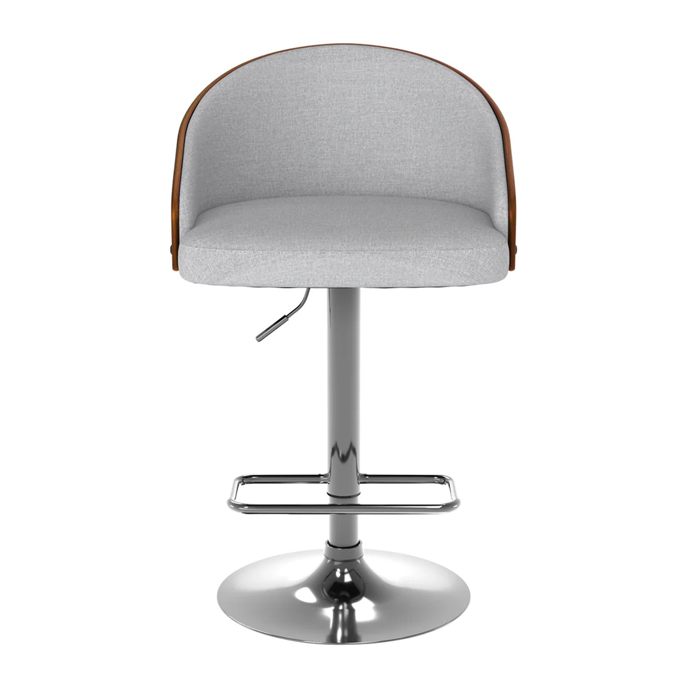 Chaise de bar réglable 63/84 cm en tissu gris clair - Carmelo