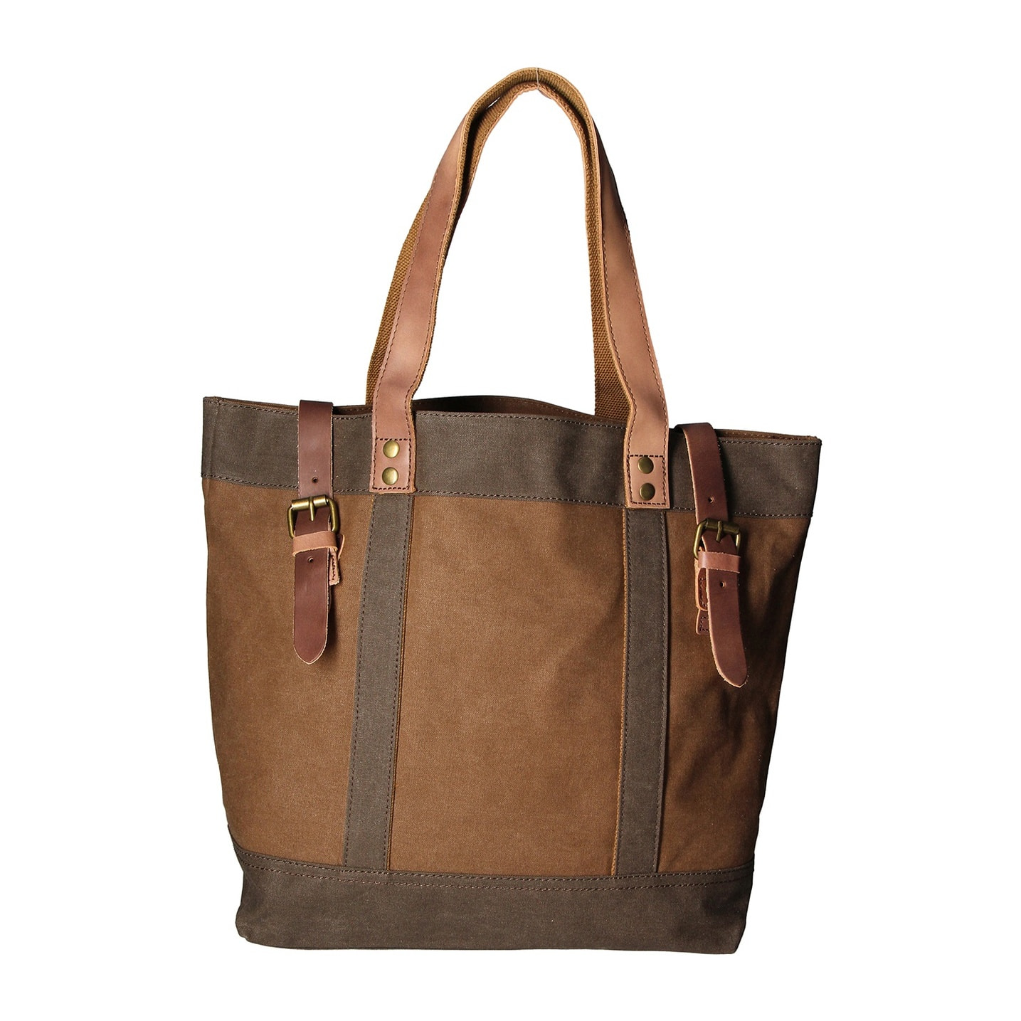 Borsa a mano unisex - Modello Maura - Canvas e pelle - 38.0 x 37.0 x 16.0 cm