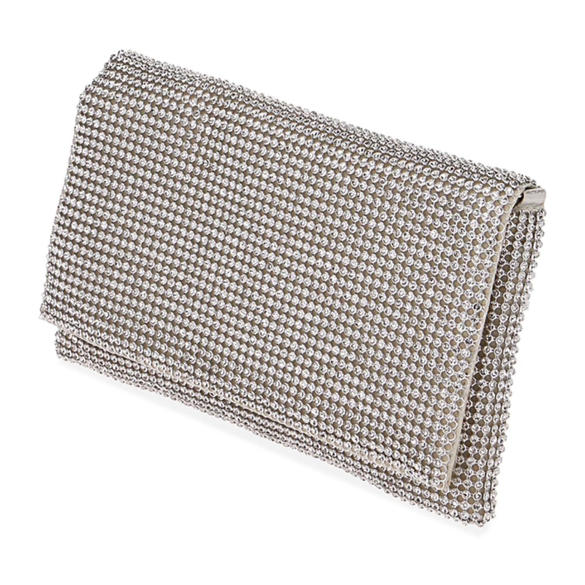 Mini bag argento con strass