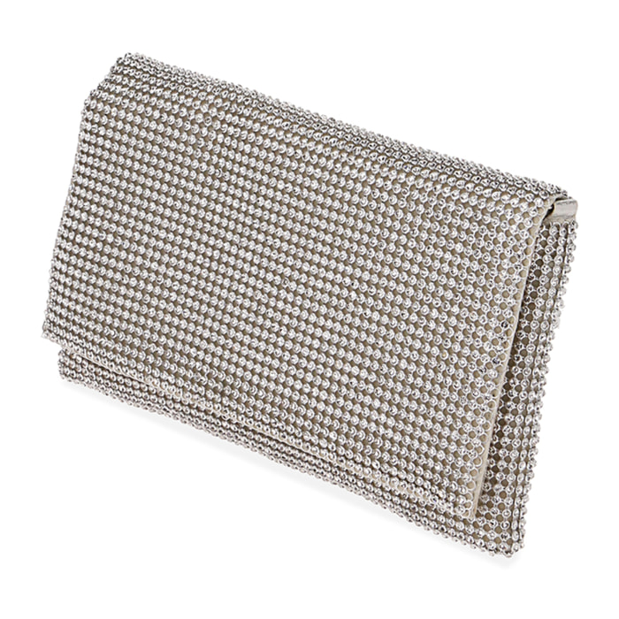 Mini bag argento con strass