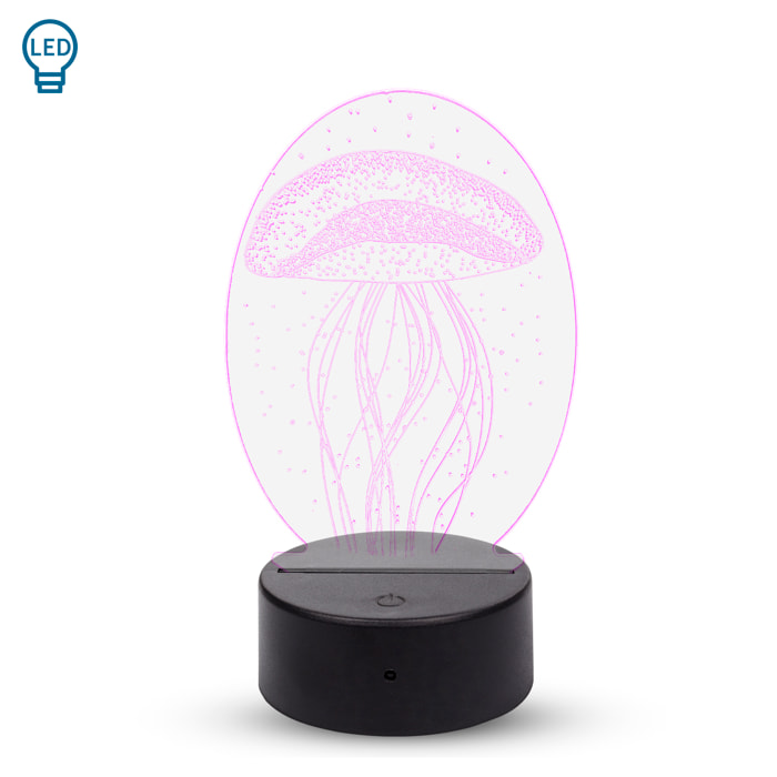 Lámpara ambiental efecto 3D, diseño Medusa. Luces RGB intercambiables, con efectos y mando a distancia.