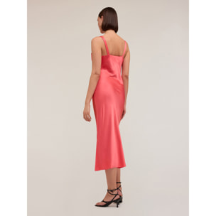 Motivi - Vestito ad incrocio in raso stretch - Rosa