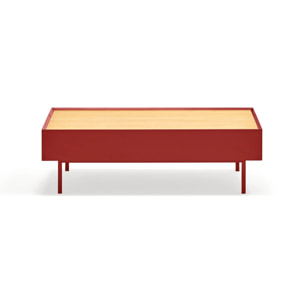 Mesa de centro Arista con 2 cajones burdeos