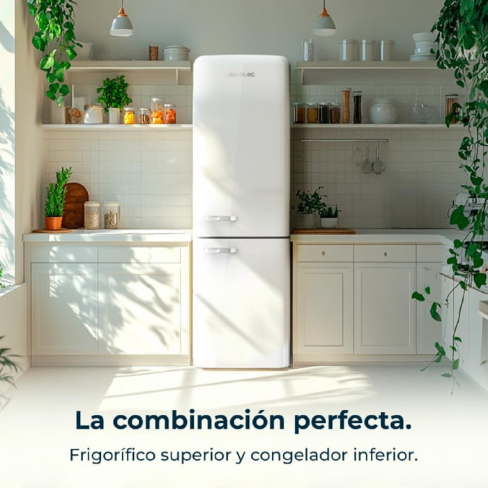 Cecotec Frigorífico retro Bolero CoolMarket Combi Origin 231 NF White E