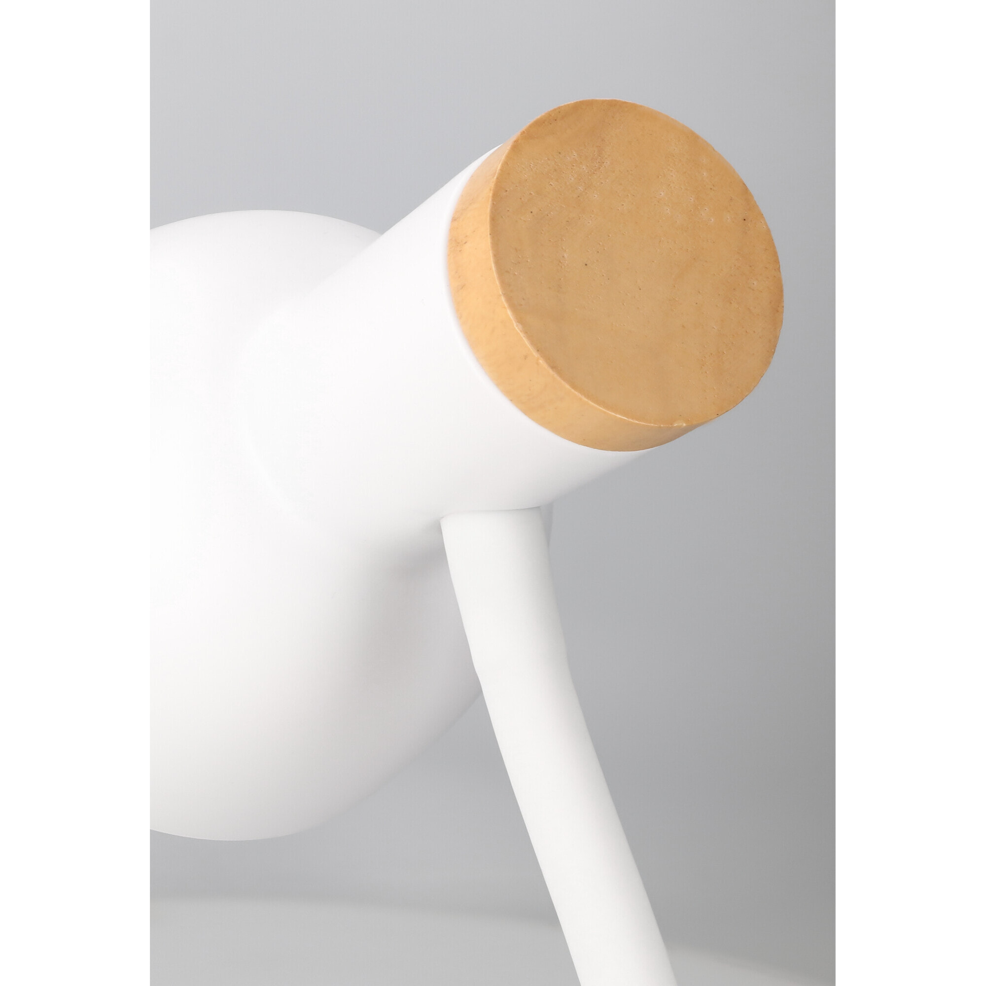 Forlight Mila Lámpara de Escritorio de Estilo Nórdico. Flexo de Escritorio E27 de Acero Blanco y Madera Clara Natural