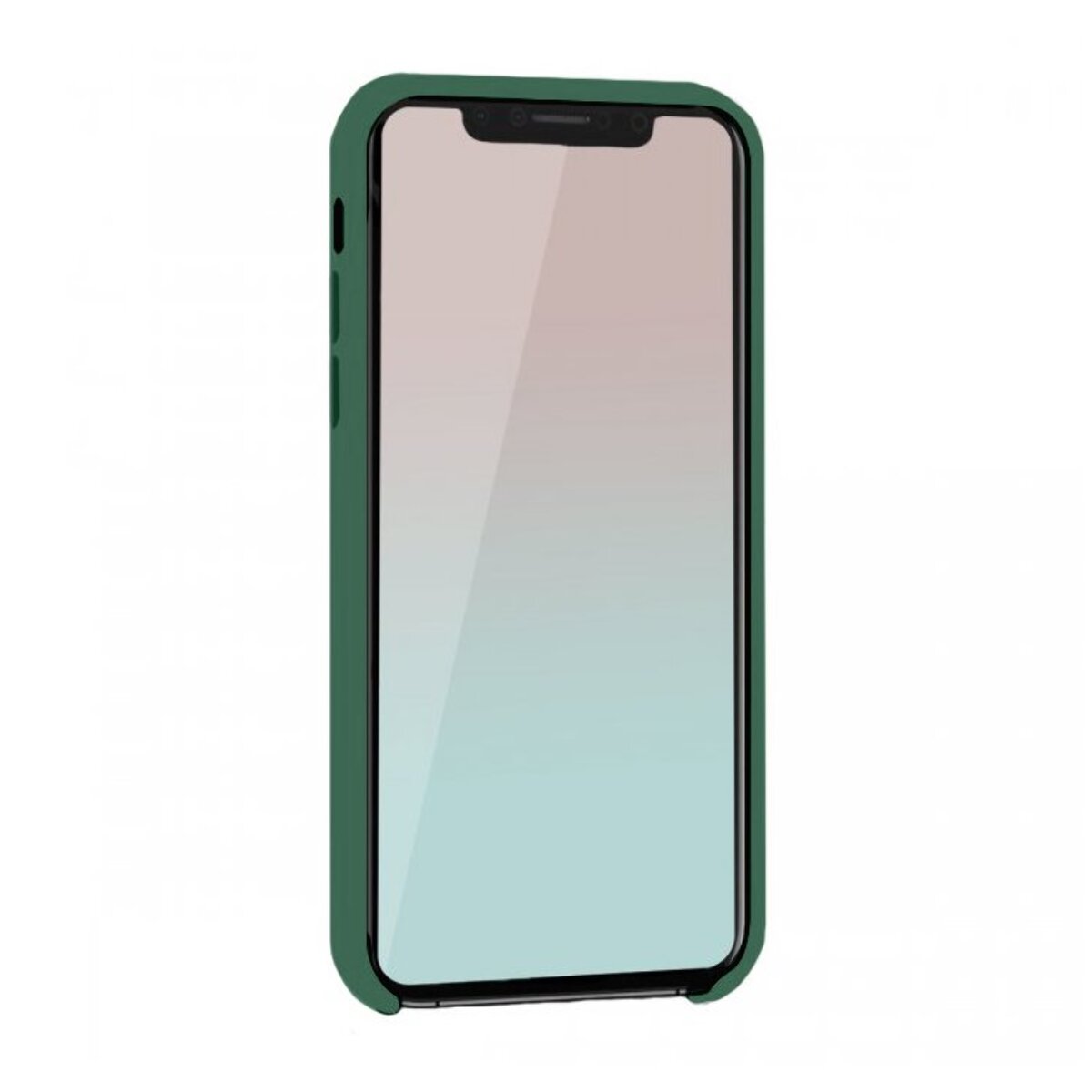 Coque iPhone 12 Mini Silicone liquide Vert Foret + 2 Vitres en Verre trempé Protection écran Antichocs