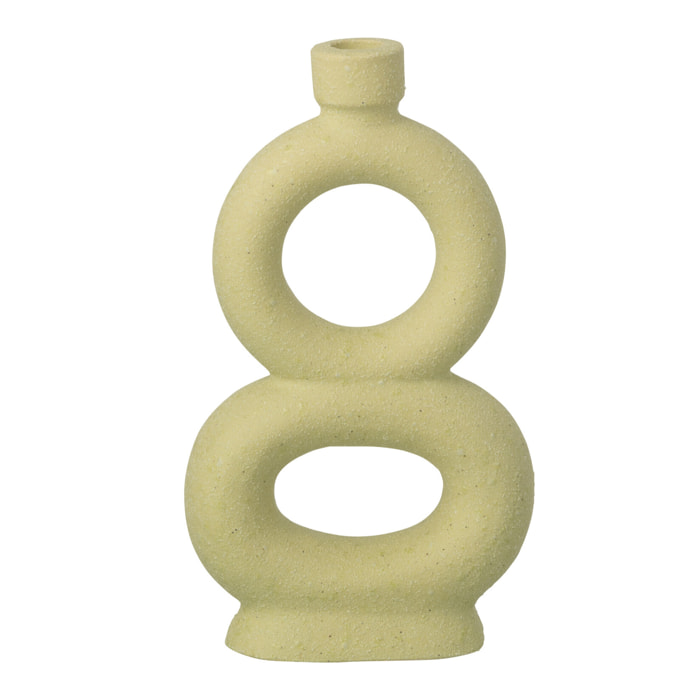 J-Line Vase Soliflore 2 Anneaux - grès - vert menthe - large