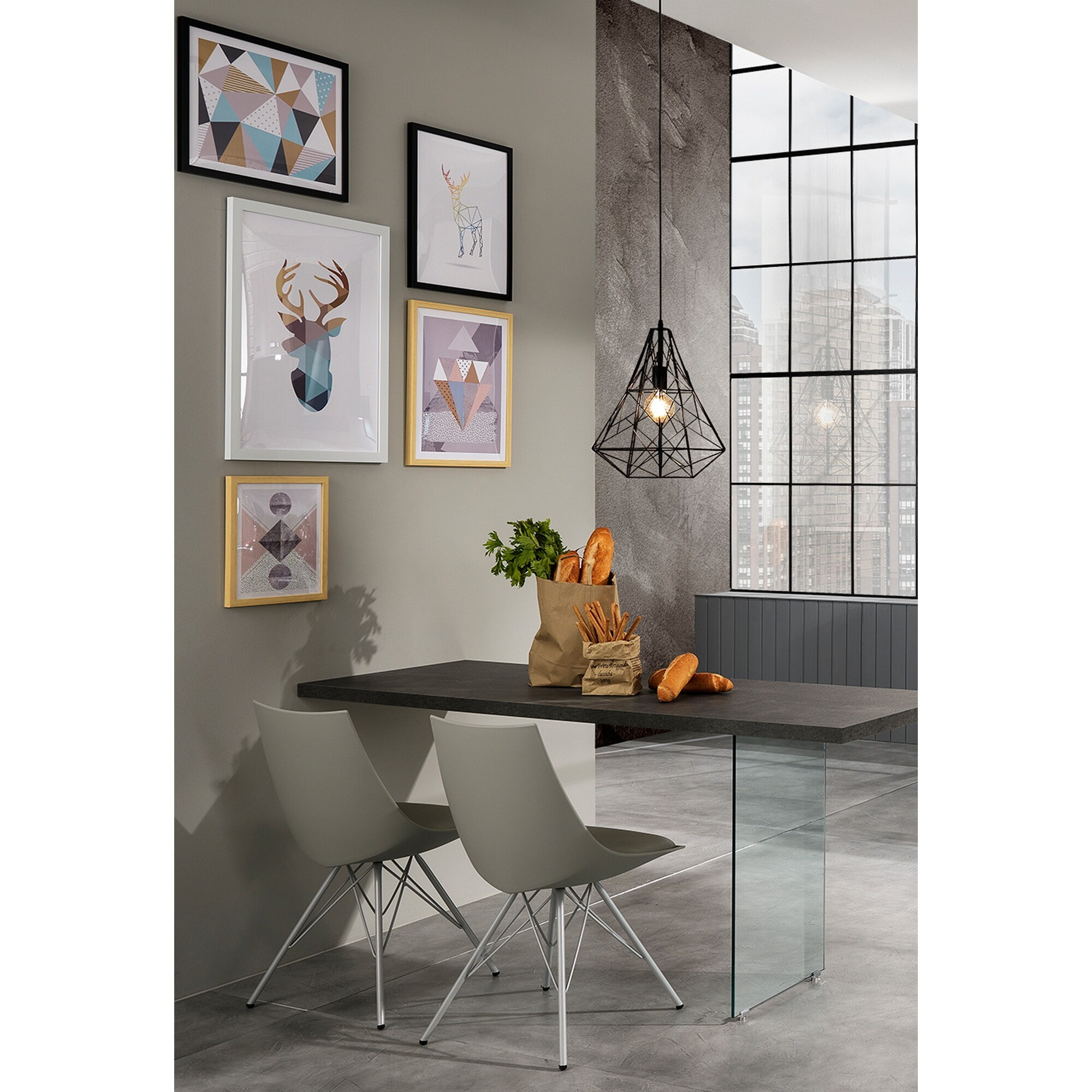 Composition décorative Tomasucci GEOMETRIC, en MDF et PVC, blanc, 30 × 2,5 × 35 cm