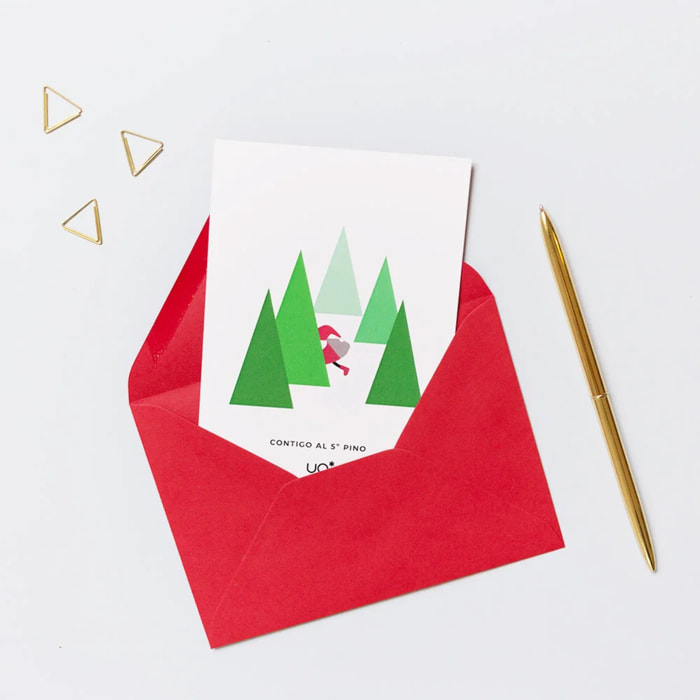 Postal "Contigo al quinto pino" Papá Noel