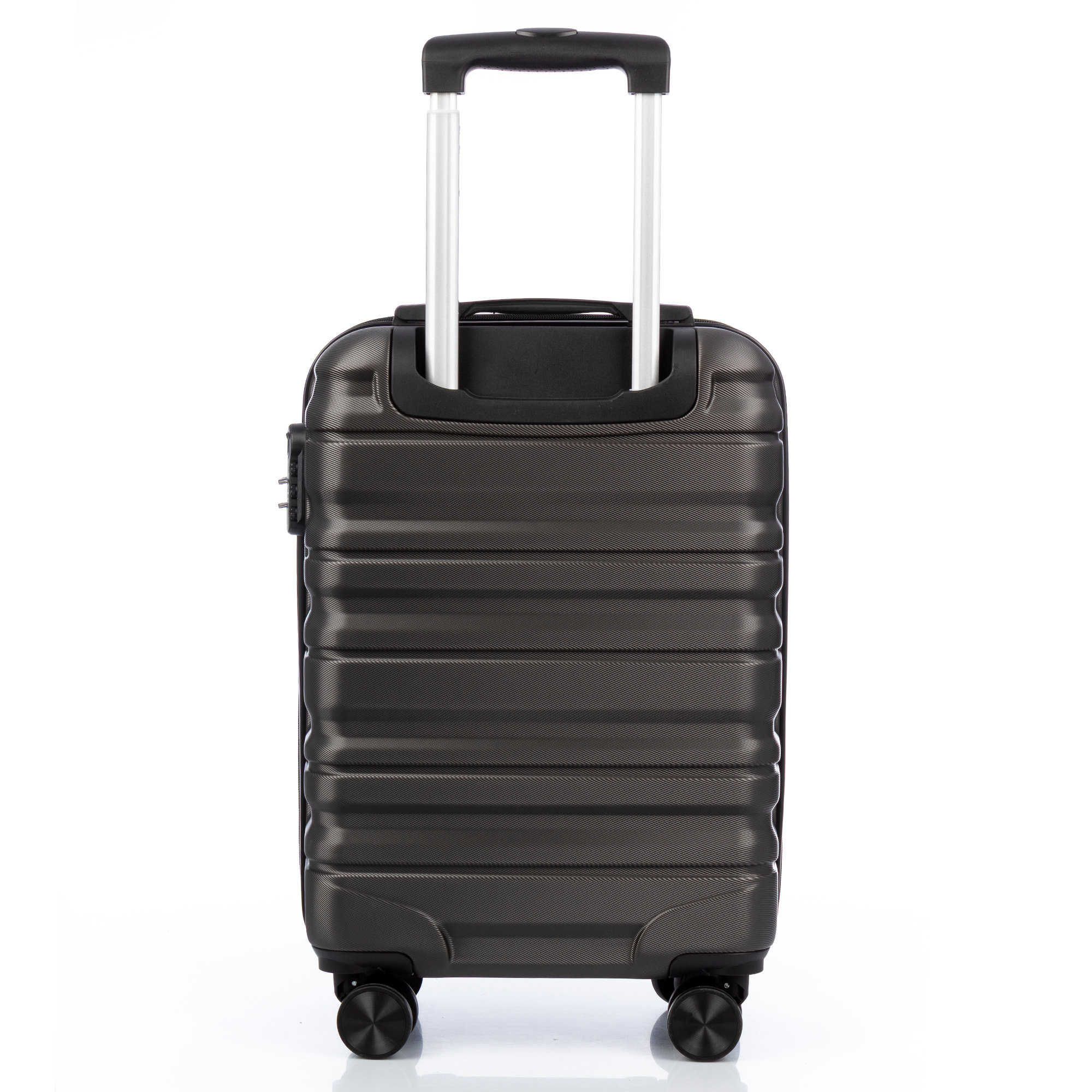 Set di 3 valigie Trolley, in materiale leggero ABS ad alta resistenza. Serratura numerica e 4 ruote girevoli a 360°.