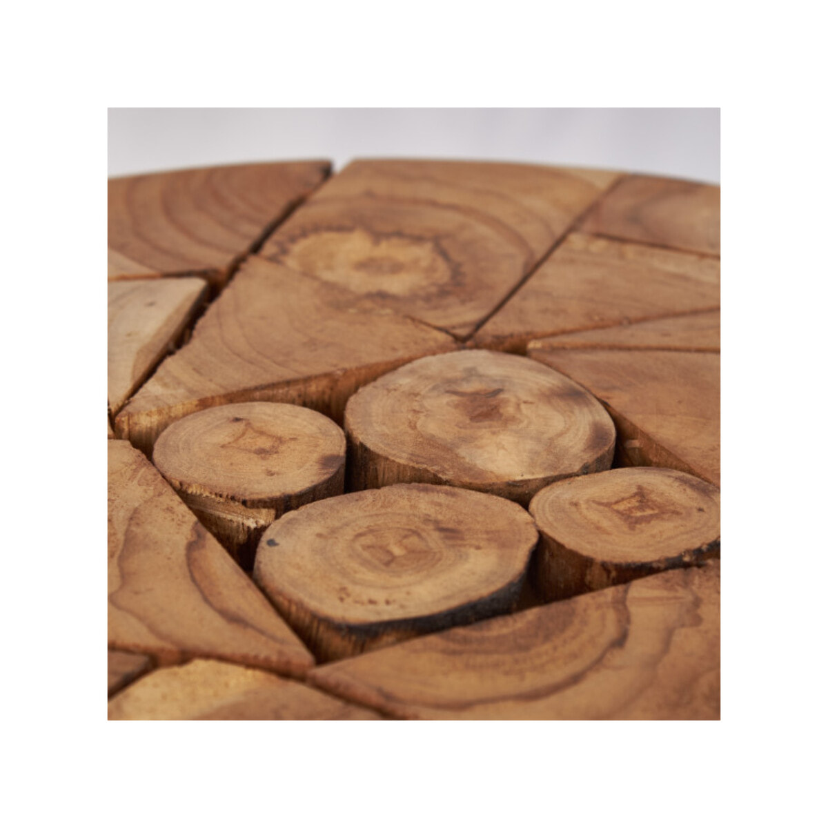 Table d’appoint / Tabouret rond 30 x 45 cm en bois de teck - DINGO