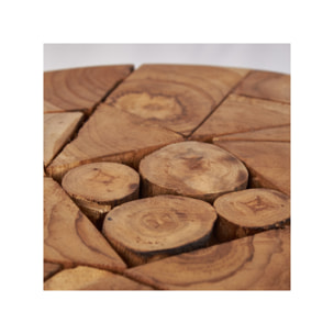 Table d’appoint / Tabouret rond 30 x 45 cm en bois de teck - DINGO