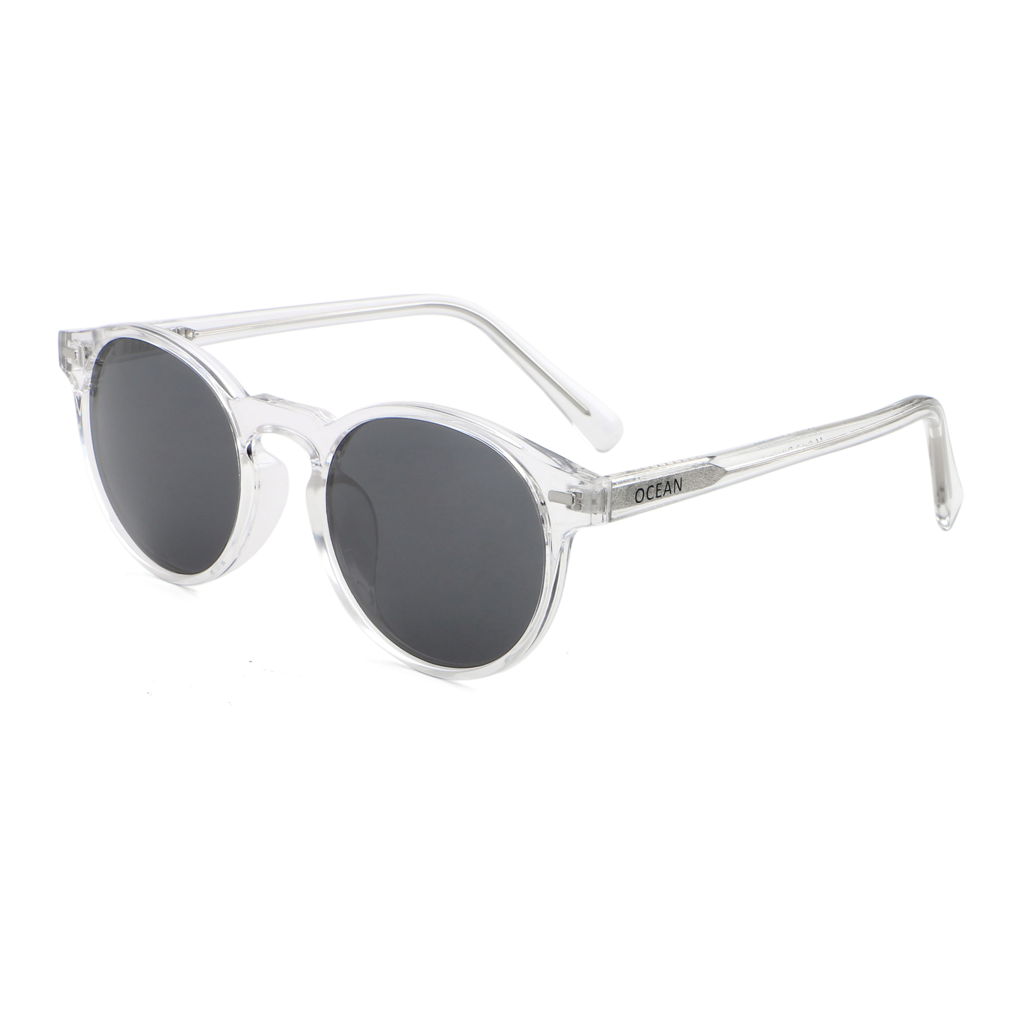 Gafas de sol OCEAN DE NIRO - Blanco transparente brillante / Revo azul