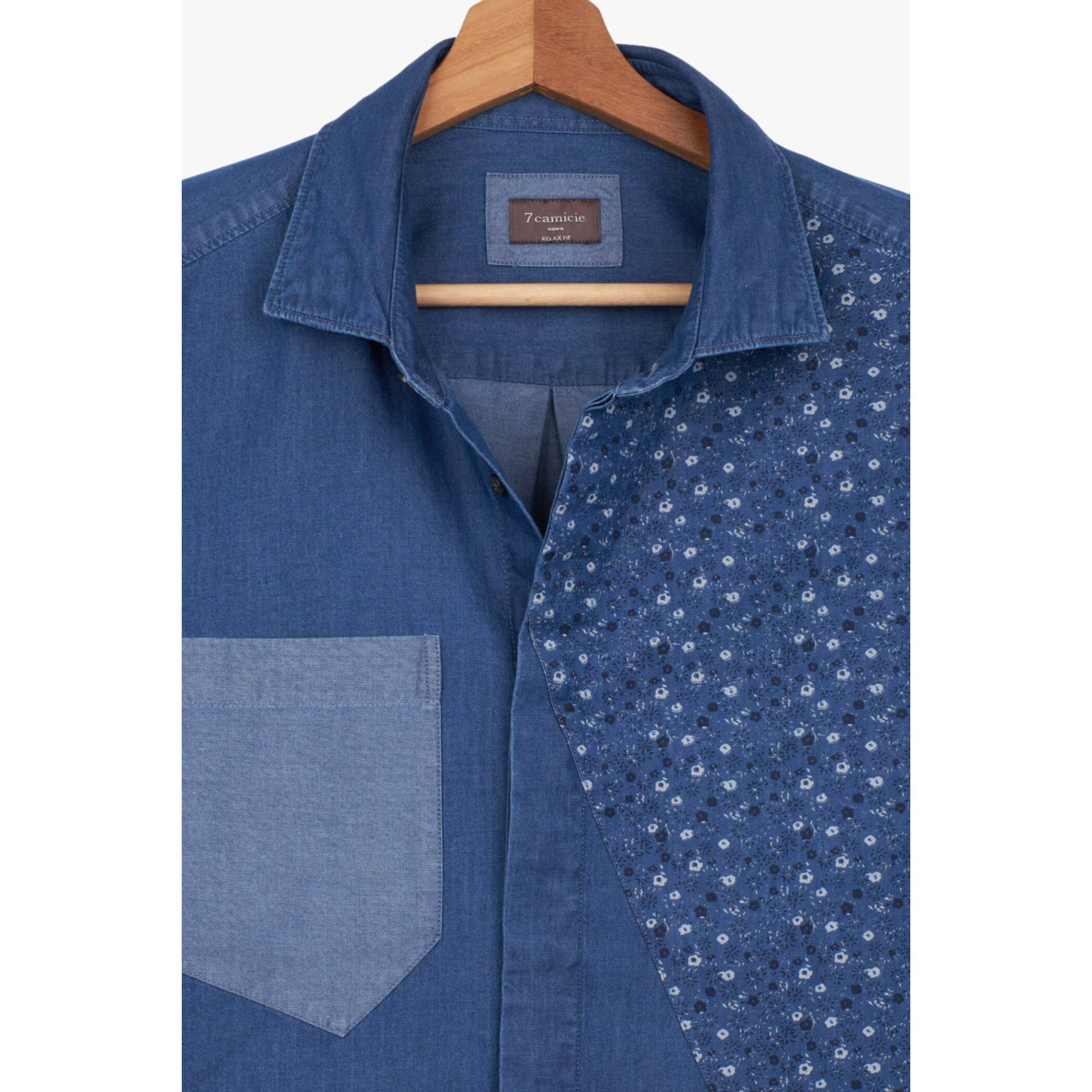 Camici Uomo Kent Jeans Unito Blu