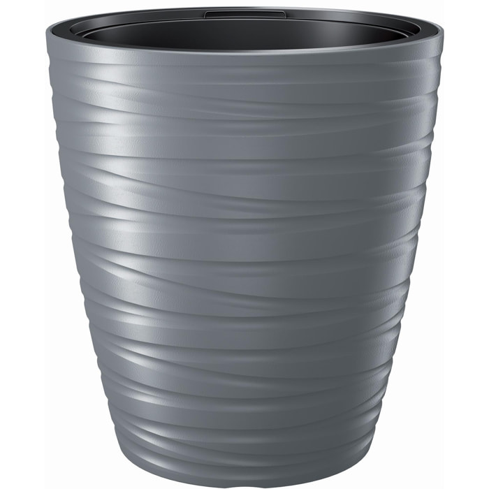 Maceta con deposito 68l maze de plastico en color gris piedra 47,5 (largo) x 47,5 (ancho) x 52,3 (alto) cm