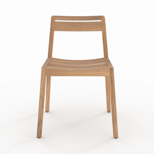 Lot de 2 chaises de jardin en bois de teck recyclé - Zao