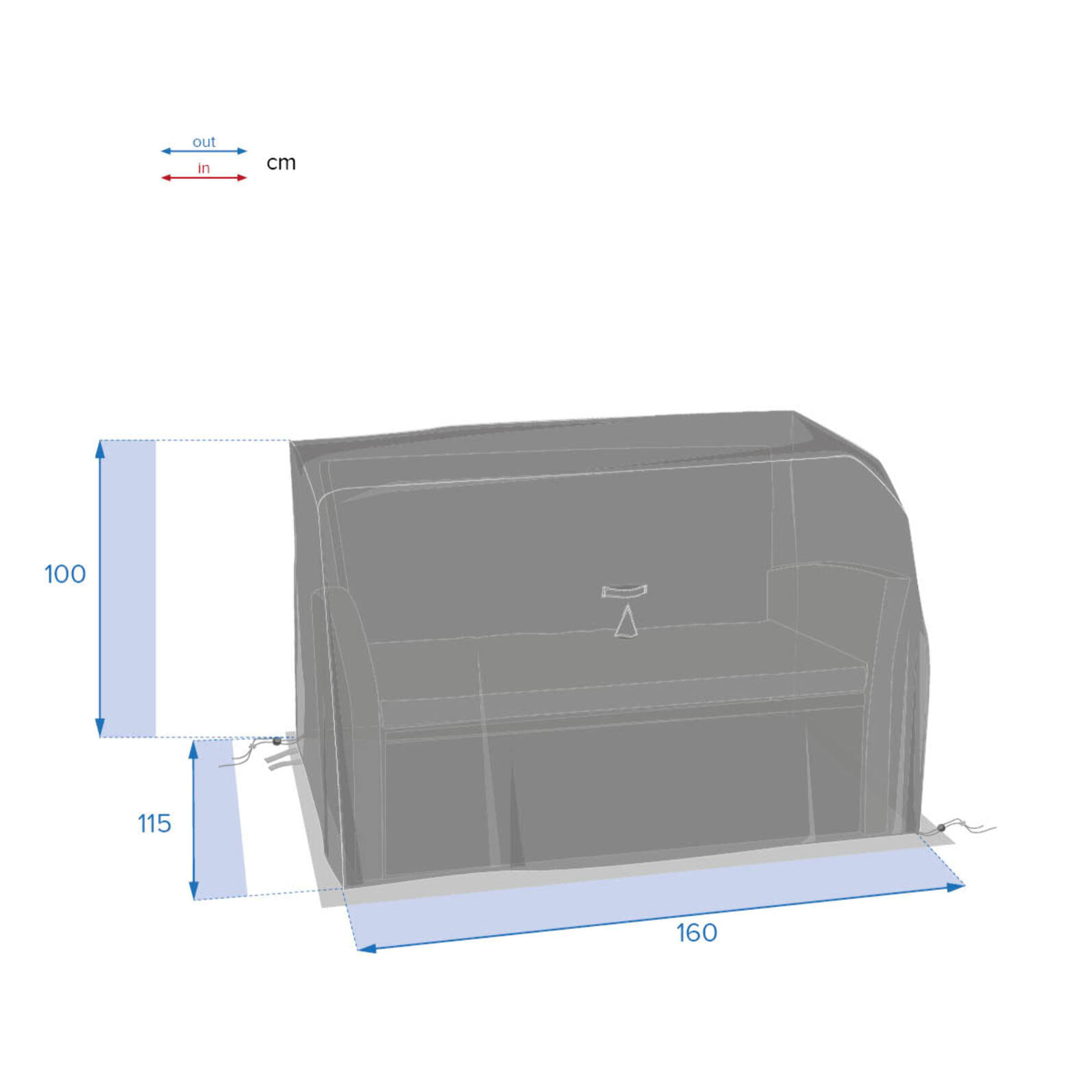 Housse de protection "Hambo" pour canapé S 160x115x100cm en polyester