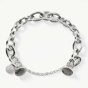 Bracciale con Catena Rolo Maxi Maglie in Argento 925 placcato Platino