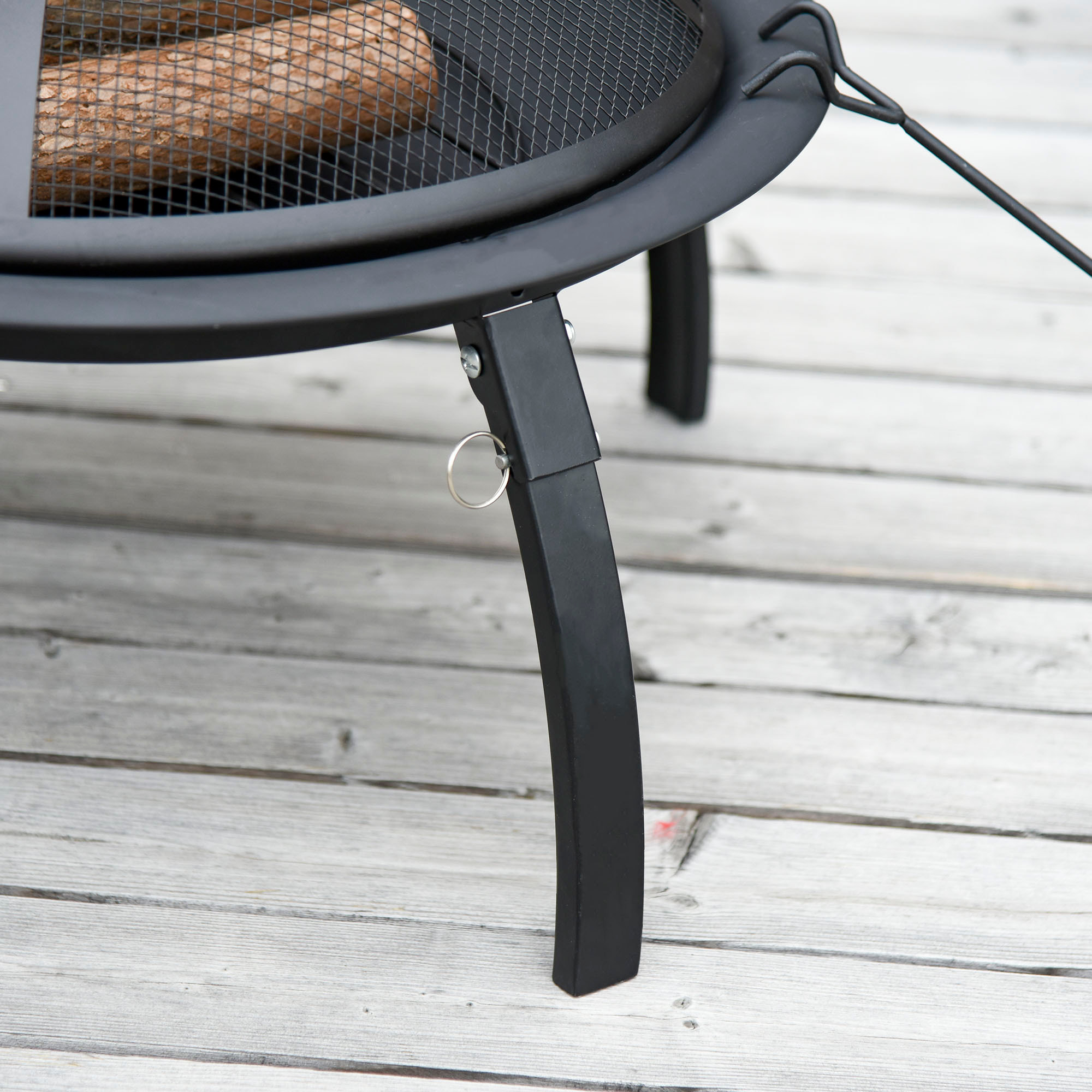 Brasero Exterior para Calefacción Barbacoa Terraza Patio Jardín Ø56 cm Negro