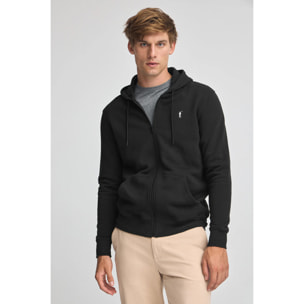 Sudadera negra con capucha y cremallera completa con logo Rigby Go